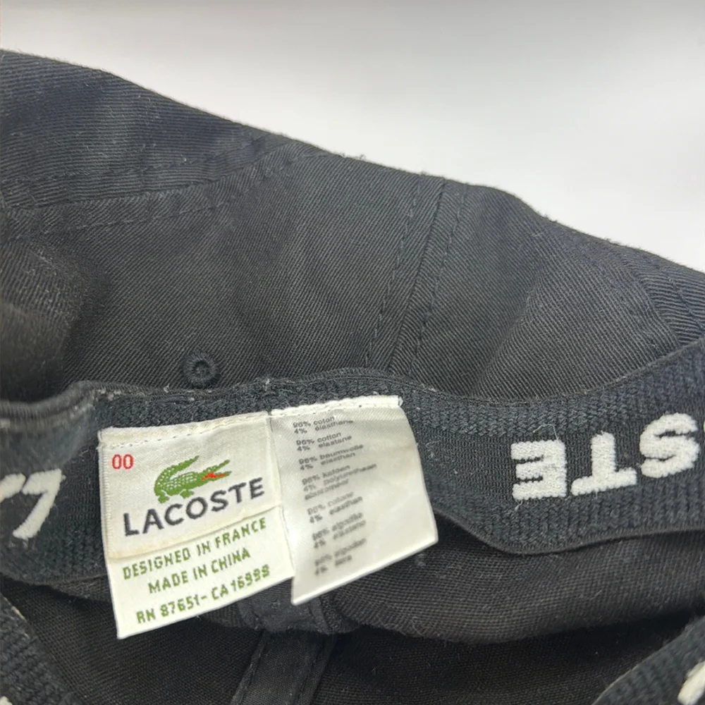 Lacoste Big Croc Gabardine Cotton Baseball Cap Hat Black Green RK4711 Size 00